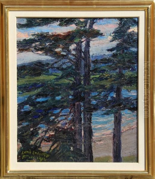 Untitled (forest Landscape) Oil Painting by Lovis (Franz Heinrich Louis) Corinth