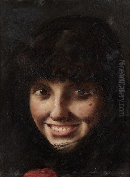 Smiling Young Girl Oil Painting by Lovis (Franz Heinrich Louis) Corinth
