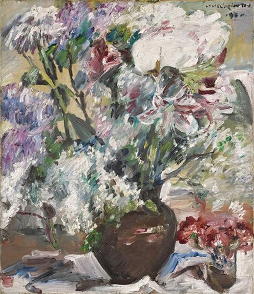 Amaryllis, Flieder Und Anemonen Oil Painting by Lovis (Franz Heinrich Louis) Corinth