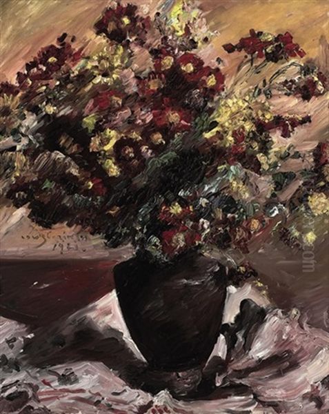 Gelbe Und Rote Astern, Herbstblumen Oil Painting by Lovis (Franz Heinrich Louis) Corinth