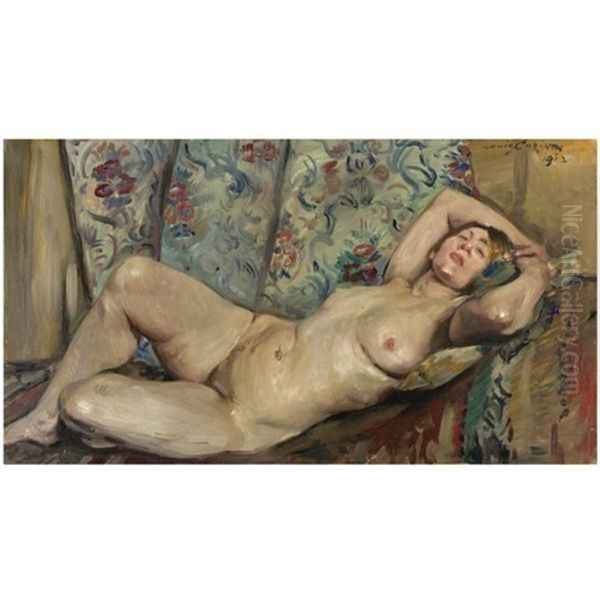 Liegender Weiblicher Akt (reclining Nude) Oil Painting by Lovis (Franz Heinrich Louis) Corinth