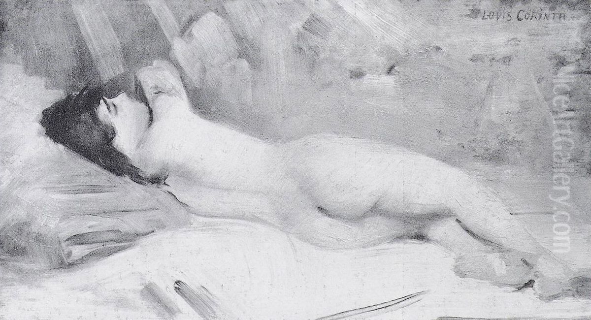 Liegender Ruckenakt Oil Painting by Lovis (Franz Heinrich Louis) Corinth