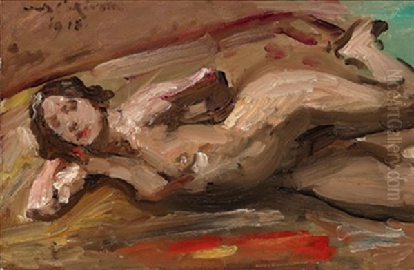 Liegender Weiblicher Akt Oil Painting by Lovis (Franz Heinrich Louis) Corinth