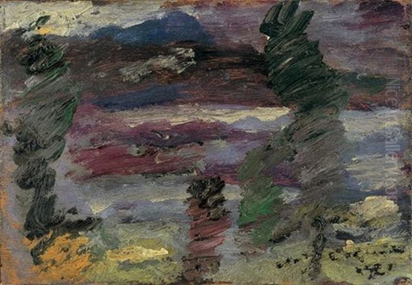 Kleine Walchenseelandschaft Oil Painting by Lovis (Franz Heinrich Louis) Corinth