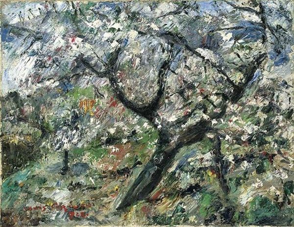 Bluhender Apfelbaum (apple Tree In Blossom) Oil Painting by Lovis (Franz Heinrich Louis) Corinth