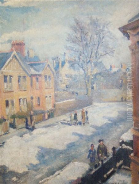 Berliner Strasenszene, Winter Oil Painting by Lovis (Franz Heinrich Louis) Corinth