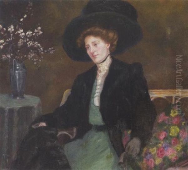 Portrait Einer Sitzenden Dame Oil Painting by Lovis (Franz Heinrich Louis) Corinth