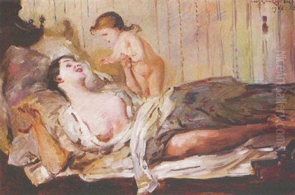 Badinage, Seconde Version Oil Painting by Lovis (Franz Heinrich Louis) Corinth