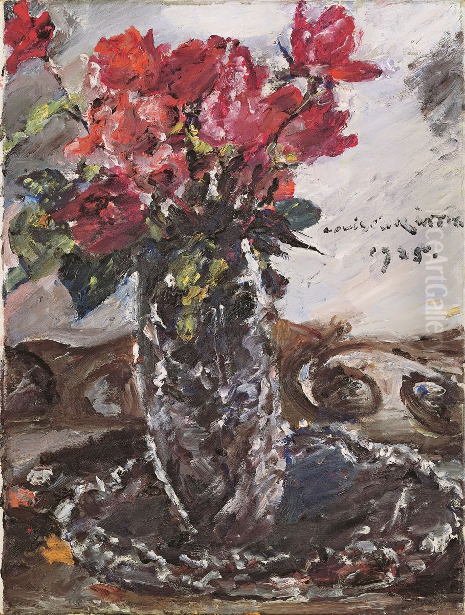 Rote Rosen Oil Painting by Lovis (Franz Heinrich Louis) Corinth