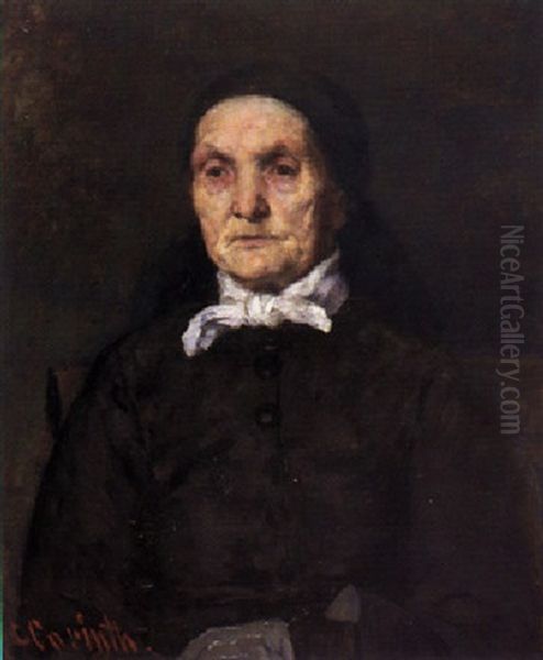 Portrat Einer Alten Frau Mit Weisem Halstuch Oil Painting by Lovis (Franz Heinrich Louis) Corinth