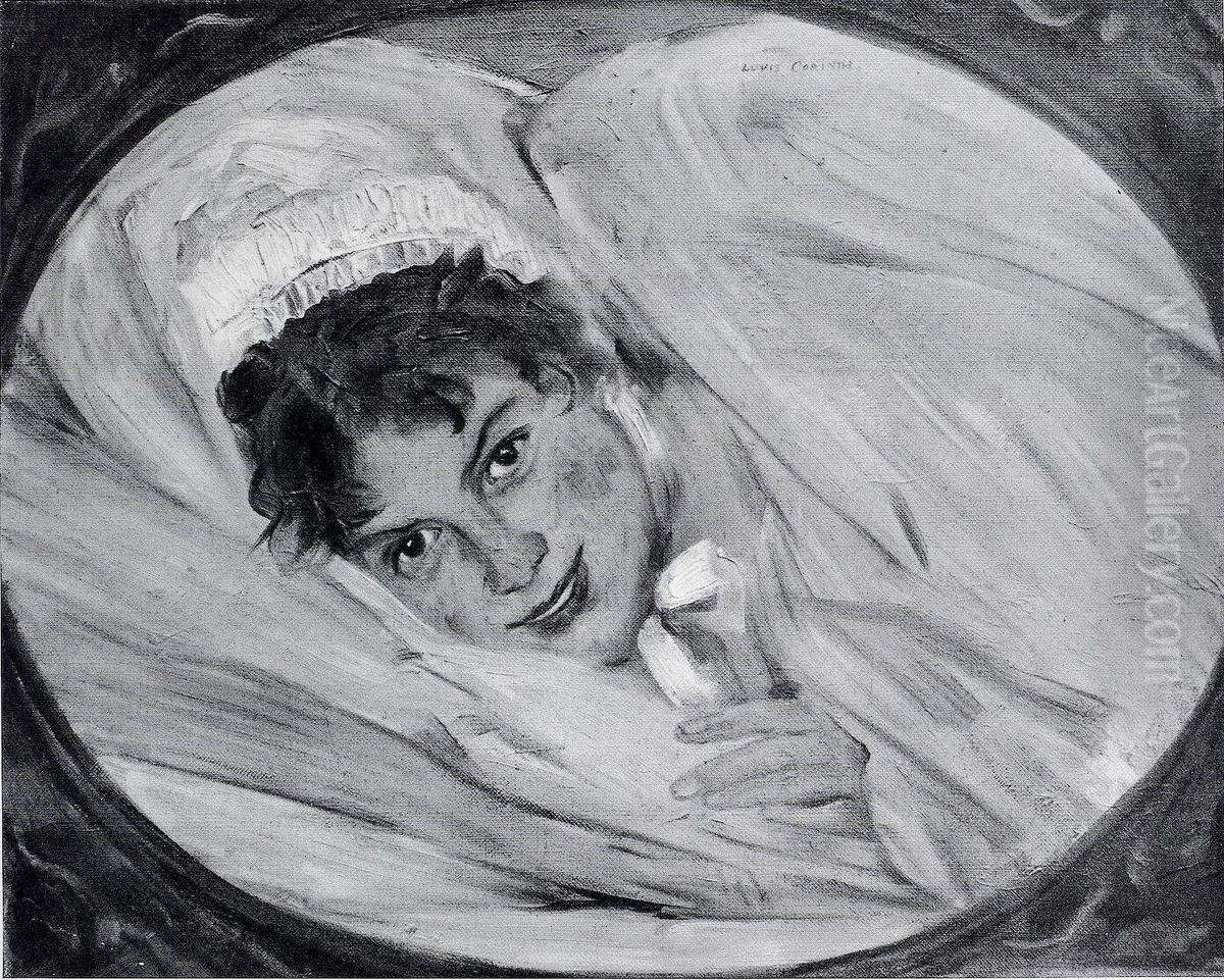 Madchenkopf Im Kissen Oil Painting by Lovis (Franz Heinrich Louis) Corinth