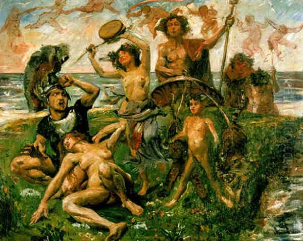 Ariadne Auf Naxos Oil Painting by Lovis (Franz Heinrich Louis) Corinth