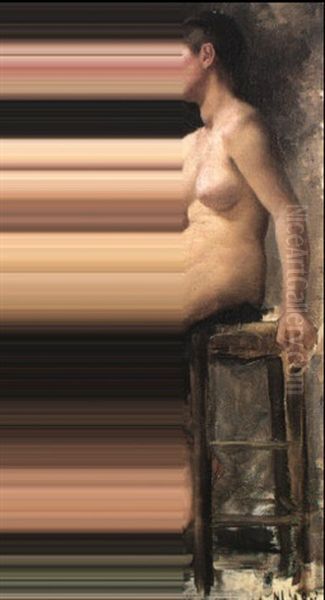 Sitzender Akt Oil Painting by Lovis (Franz Heinrich Louis) Corinth