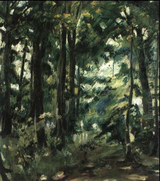 Sonne Im Buchenwald Oil Painting by Lovis (Franz Heinrich Louis) Corinth
