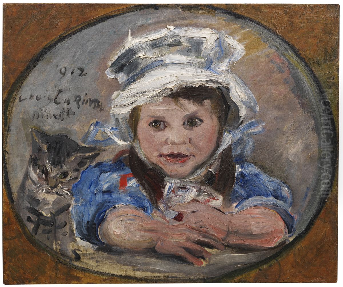 Wilhelmine Mit Katze Mizelonde Oil Painting by Lovis (Franz Heinrich Louis) Corinth