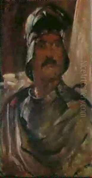 Selbstbildnis Mit Harnisch Oil Painting by Lovis (Franz Heinrich Louis) Corinth