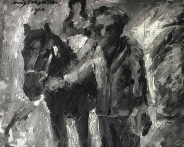 Kind Zu Pferde Oil Painting by Lovis (Franz Heinrich Louis) Corinth