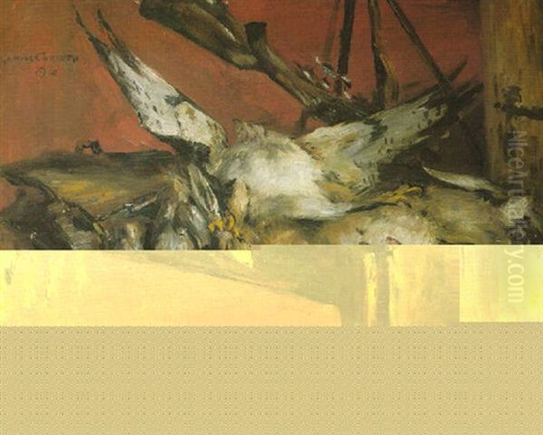 Jagdstilleben, Hase Und Rebhuhner Oil Painting by Lovis (Franz Heinrich Louis) Corinth