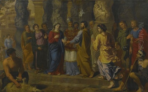 Marriage Of The Virgin Oil Painting by Michel Corneille