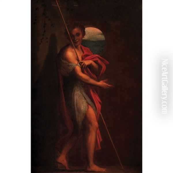 Saint John The Baptist Oil Painting by Antonio Allegri da Correggio