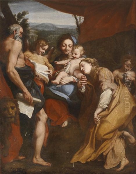 La Madonna Di San Gerolamo Oil Painting by Antonio Allegri da Correggio