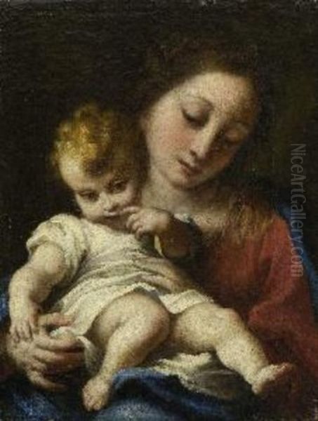 Maria Mit Dem Kind Oil Painting by Antonio Allegri da Correggio