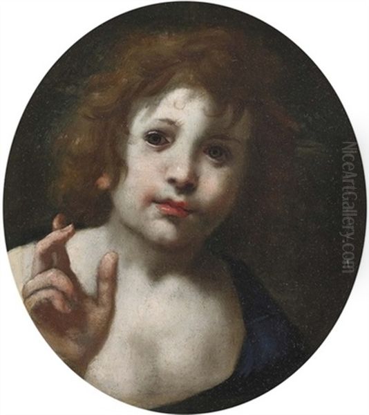 Bildnis Eines Knabens Mit Braunem Haar Oil Painting by Antonio Allegri da Correggio