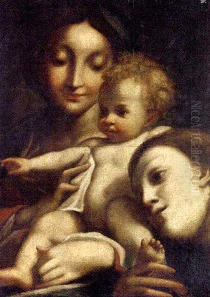 The Madonna And Child With Saint Mary Magdalene Oil Painting by Antonio Allegri da Correggio