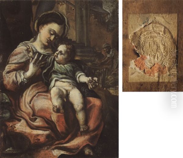 Madonna Mit Dem Korb Oil Painting by Antonio Allegri da Correggio
