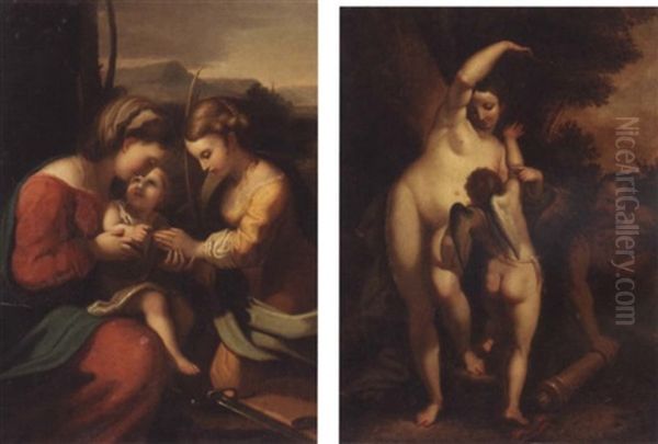 The Mystic Marriage Of Saint Catherine Oil Painting by Antonio Allegri da Correggio