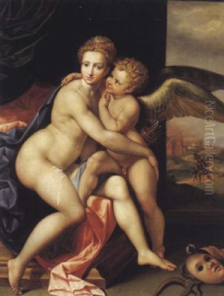 Amor Und Psyche Oil Painting by Antonio Allegri da Correggio