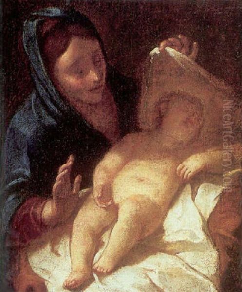 Madonna And Child Oil Painting by Antonio Allegri da Correggio