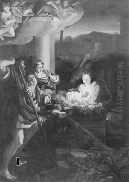 Nativity La Notte Oil Painting by Antonio Allegri da Correggio