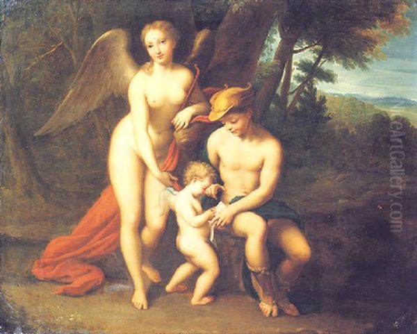 Educazione Di Amore Oil Painting by Antonio Allegri da Correggio