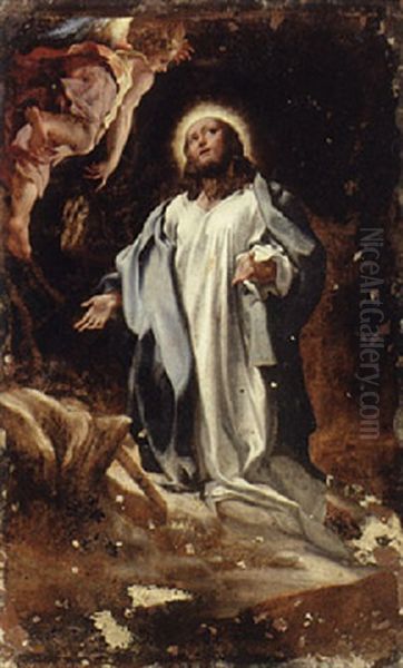 The Agony In The Garden Oil Painting by Antonio Allegri da Correggio