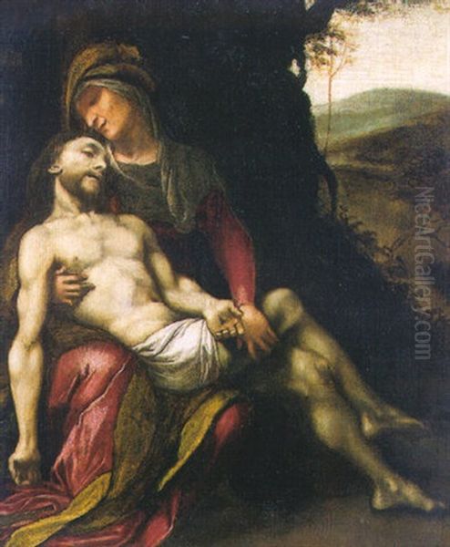 The Pieta Oil Painting by Antonio Allegri da Correggio