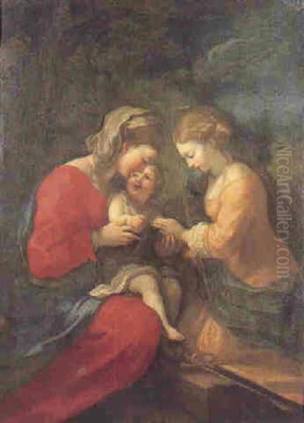 The Mystic Marriage Of St. Catherine Oil Painting by Antonio Allegri da Correggio