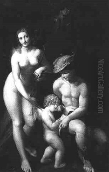 Die Liebesschule Oil Painting by Antonio Allegri da Correggio