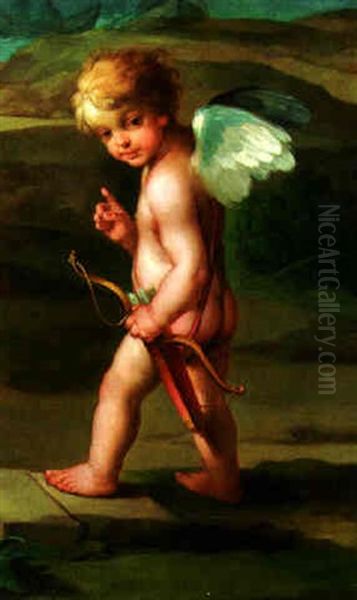 Cupid Oil Painting by Antonio Allegri da Correggio