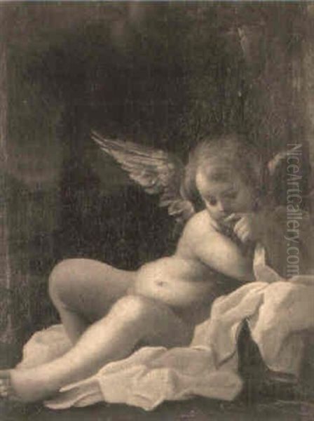 Cupid Oil Painting by Antonio Allegri da Correggio