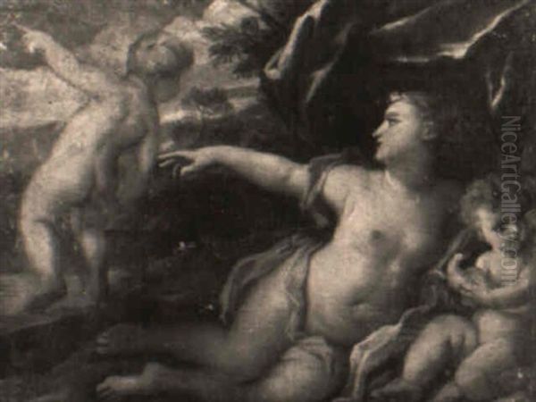 Venus With Putti Oil Painting by Antonio Allegri da Correggio