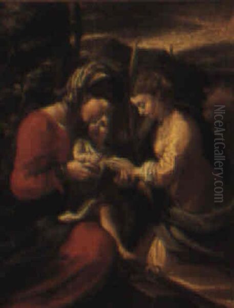The Mystic Marriage Of St. Catherine Oil Painting by Antonio Allegri da Correggio