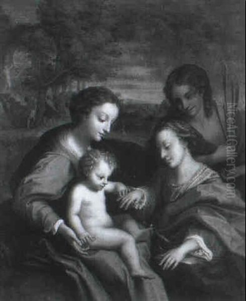 The Mystic Marriage Of Saint Catherine Oil Painting by Antonio Allegri da Correggio