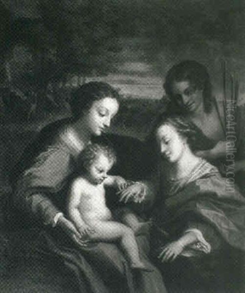 The Mystic Marraige Of Saint Catherine Oil Painting by Antonio Allegri da Correggio