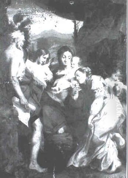 Holy Family Oil Painting by Antonio Allegri da Correggio