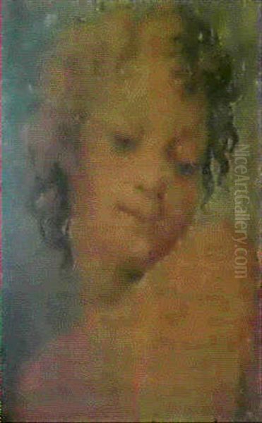 Tete D'ange Oil Painting by Antonio Allegri da Correggio