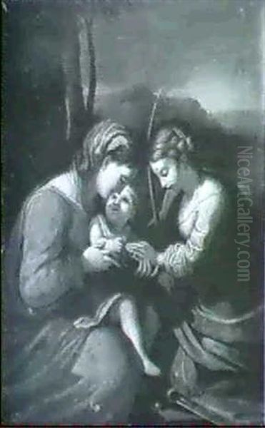 The Mystic Marriage Of Saint Catherine Oil Painting by Antonio Allegri da Correggio