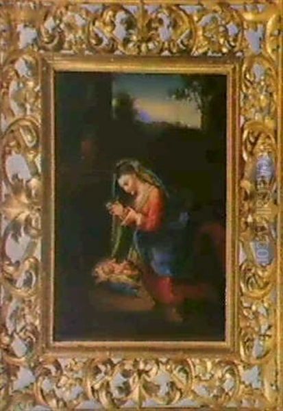 Madonna Mit Kind. Oil Painting by Antonio Allegri da Correggio