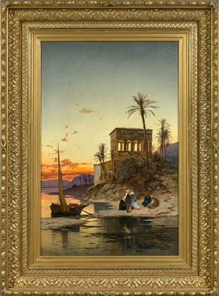 Ensemble De Deux Peintures Oil Painting by Hermann David Solomon Corrodi