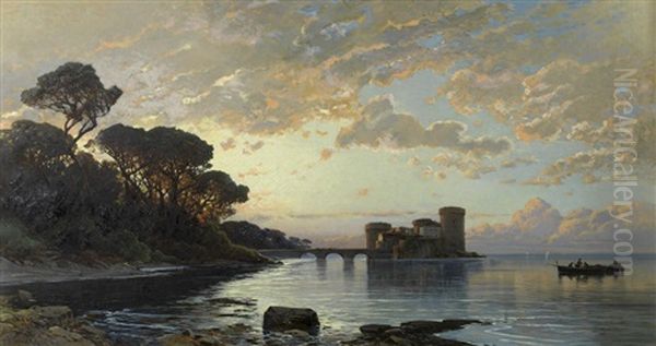 Torre Astura, Nettuno Oil Painting by Hermann David Solomon Corrodi